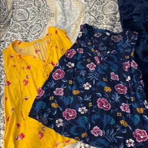 Two Old Navy sleeveless tops